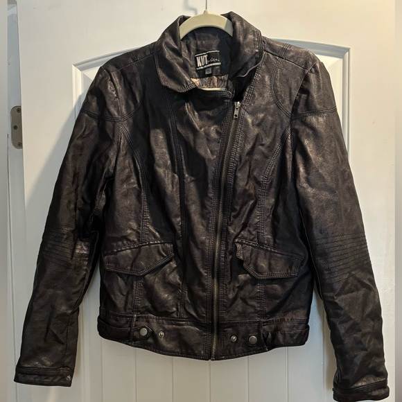 Kut From The Kloth Womens Bomber Jacket, size medium, Leather, Zip Up, Lined - Picture 1 of 6